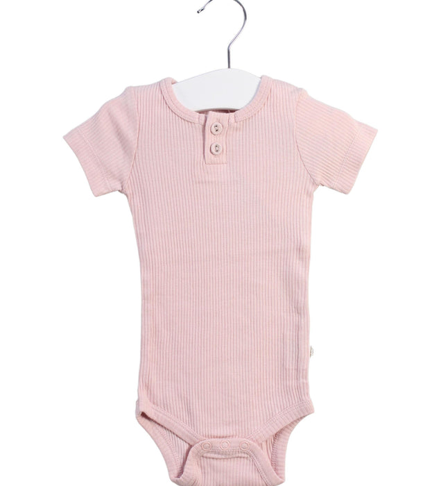 A Pink Short Sleeve Bodysuits from Jamie Kay in size 3-6M for girl. (Front View)