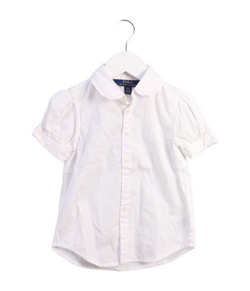 A White Shirts from Polo Ralph Lauren in size 4T for girl. (Front View)