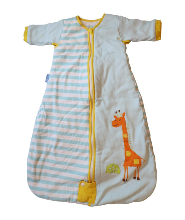 A Blue Sleepsacs from The Gro Company in size 0-3M for boy. (Front View)