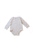 A White Long Sleeve Bodysuits from Mides in size 12-18M for neutral. (Front View)