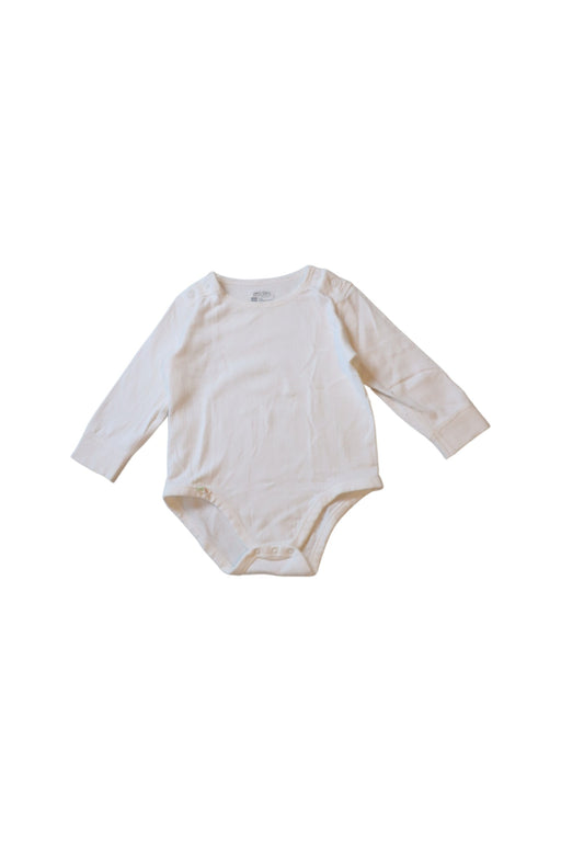 A White Long Sleeve Bodysuits from Mides in size 12-18M for neutral. (Front View)