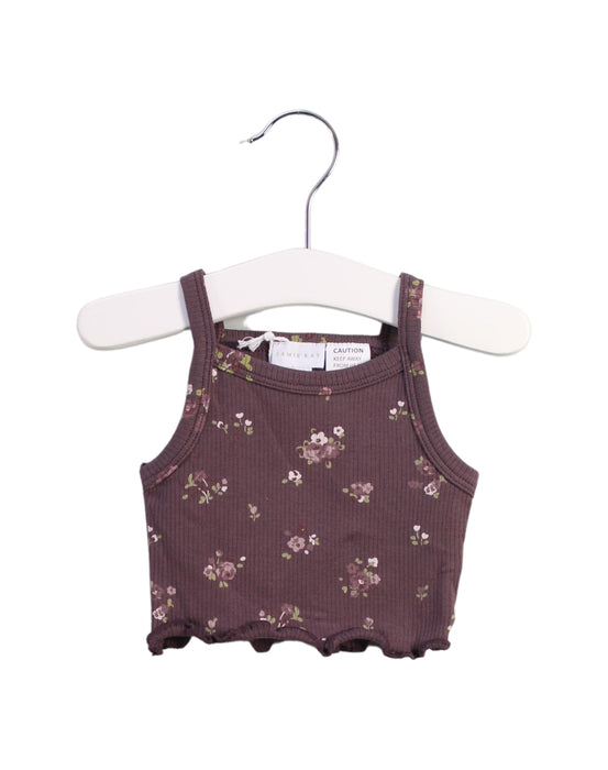 A Brown Sleeveless Tops from Jamie Kay in size 0-3M for girl. (Front View)