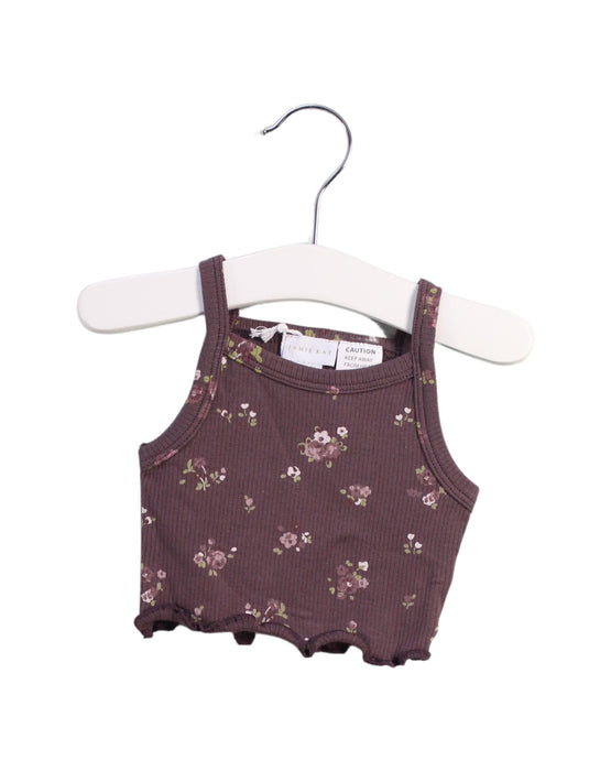 A Brown Sleeveless Tops from Jamie Kay in size 3-6M for girl. (Front View)