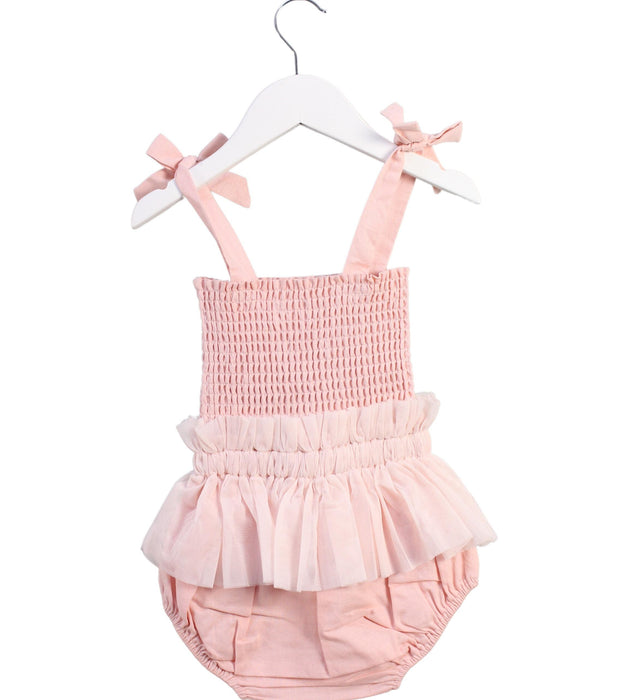 A Pink Sleeveless Bodysuits from India & Grace in size 2T for girl. (Back View)