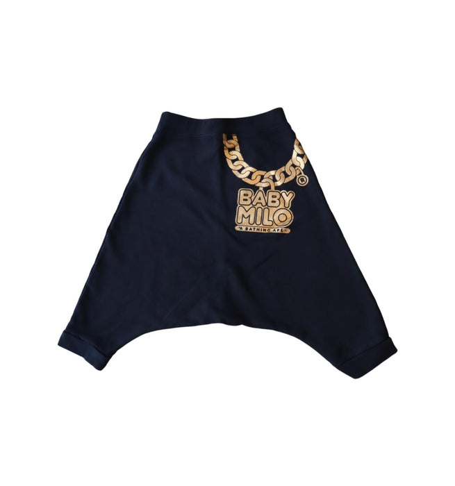 A Black Shorts from BAPE KIDS in size 7Y for boy. (Front View)