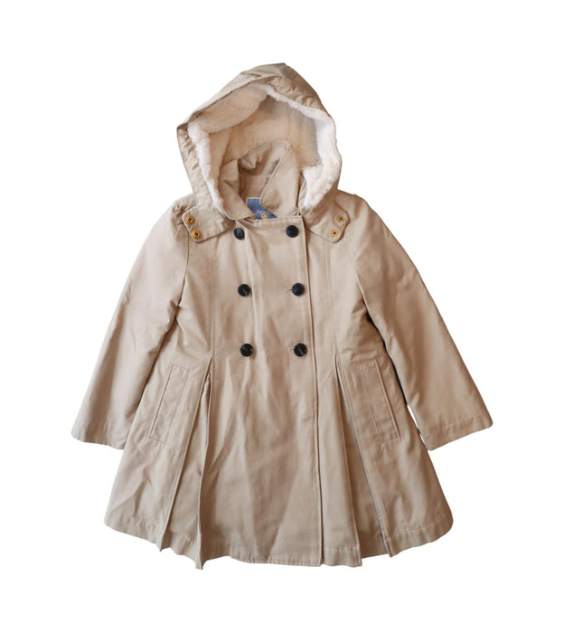 A Beige Coats from Jacadi in size 3T for girl. (Front View)