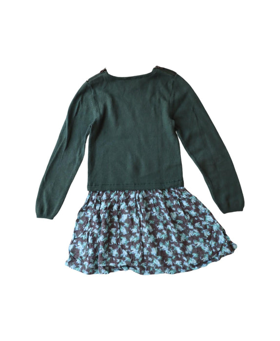 A Green Long Sleeve Dresses from CdeC in size 4T for girl. (Back View)