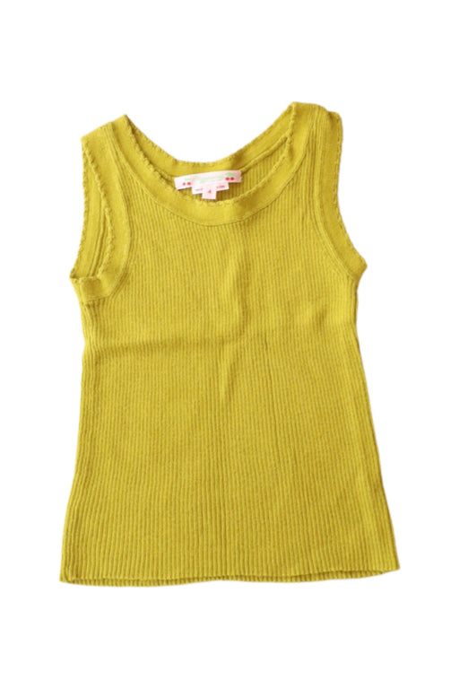 A Yellow Sleeveless Tops from Bonpoint in size 4T for girl. (Front View)