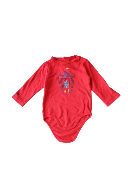 A Red Long Sleeve Bodysuits from La Compagnie des Petits in size 6-12M for boy. (Front View)