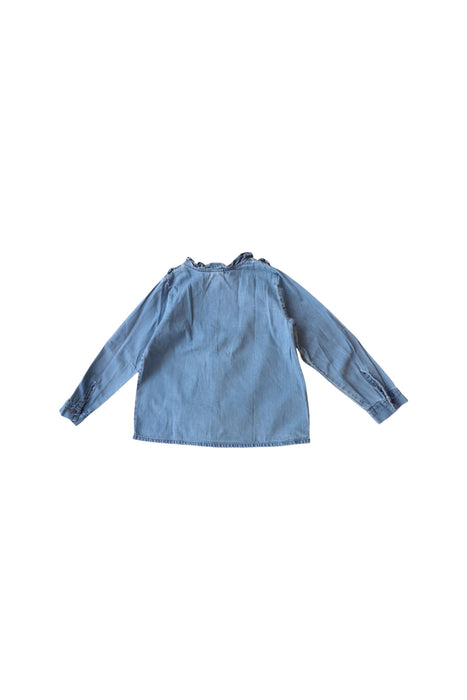 A Blue Long Sleeve Tops from Bonton in size 4T for girl. (Back View)