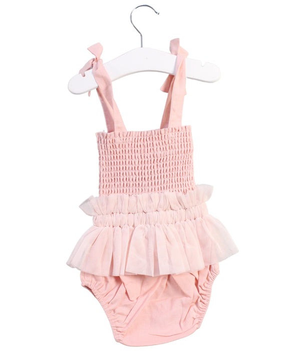 A Pink Sleeveless Rompers from India & Grace in size 6-12M for girl. (Back View)