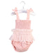 A Pink Sleeveless Rompers from India & Grace in size 3-6M for girl. (Front View)