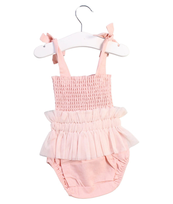 A Pink Sleeveless Rompers from India & Grace in size 3-6M for girl. (Back View)