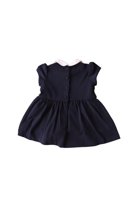 A Navy Short Sleeve Dresses from Ralph Lauren in size 0-3M for girl. (Back View)