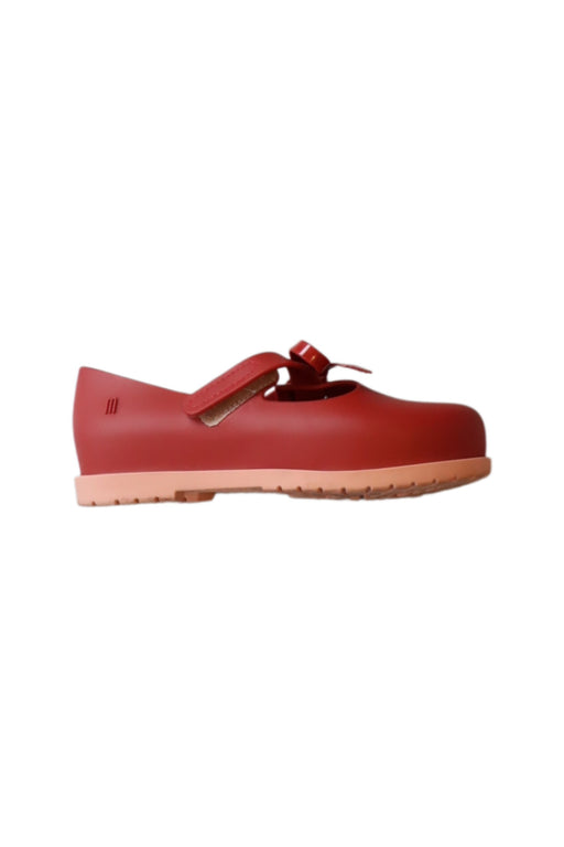 A Red Flats from Mini Melissa in size 6T for girl. (Front View)