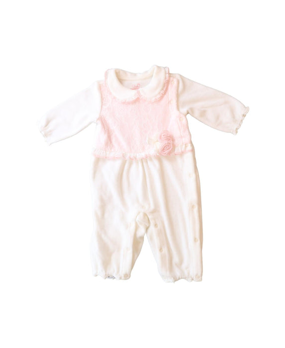 A White Long Sleeve Jumpsuits from Chickeeduck in size 0-3M for girl. (Front View)