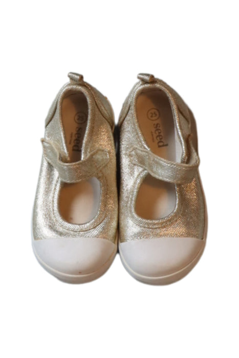 A Gold Flats from Seed in size 3T for girl. (Back View)