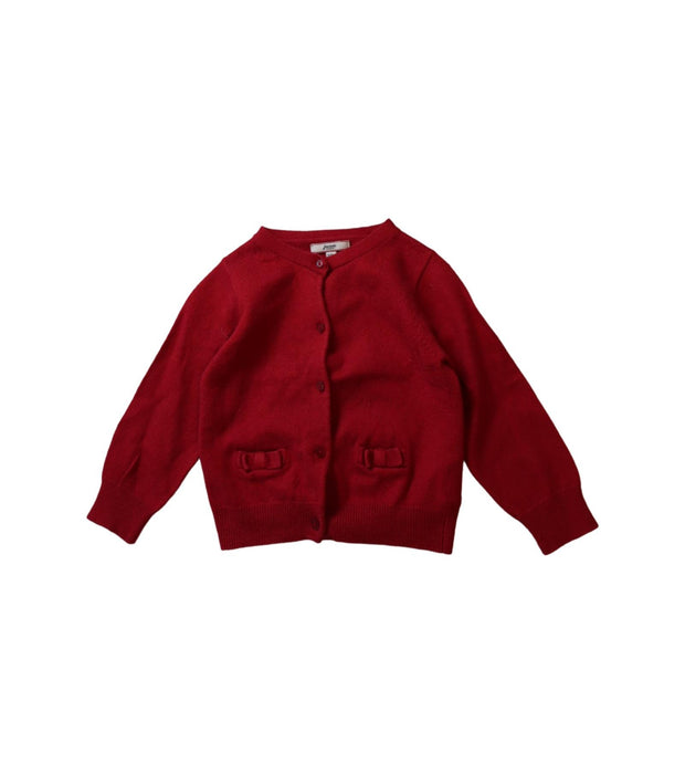 A Red Cardigans from Jacadi in size 18-24M for girl. (Front View)