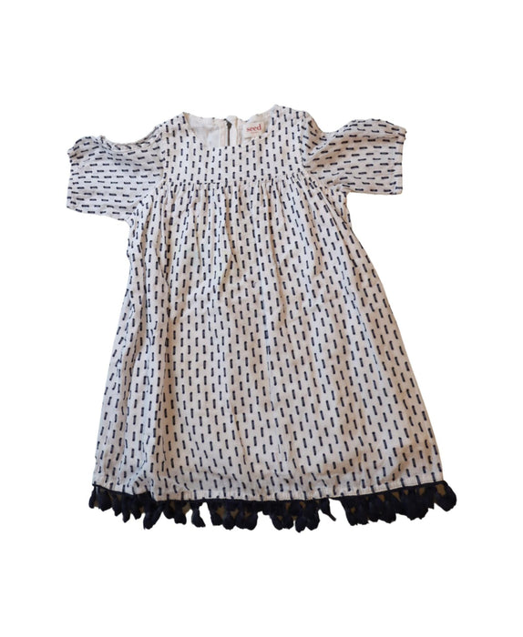 A Blue Short Sleeve Dresses from Seed in size 4T for girl. (Front View)