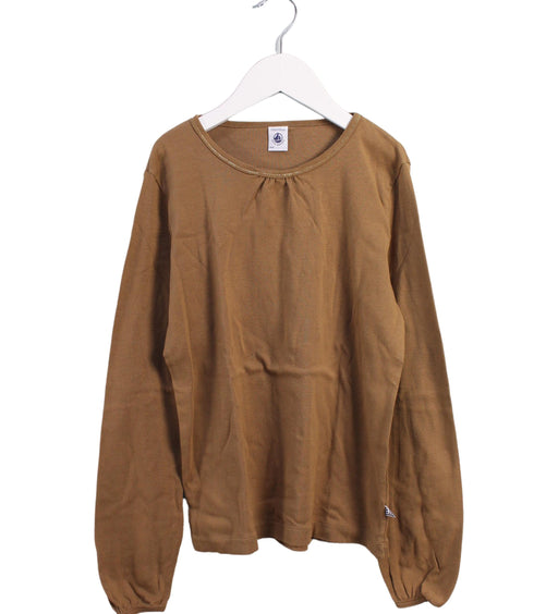 A Brown Long Sleeve Tops from Petit Bateau in size 12Y for boy. (Front View)