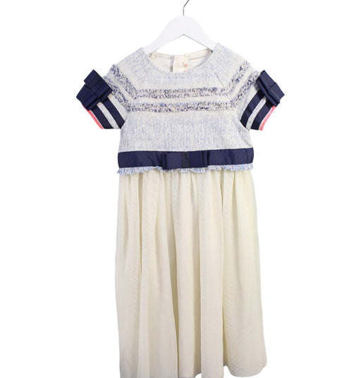 A White Short Sleeve Dresses from Emile et Ida in size 8Y for girl. (Front View)