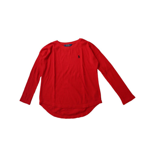 A Red Long Sleeve Tops from Polo Ralph Lauren in size 7Y for girl. (Front View)