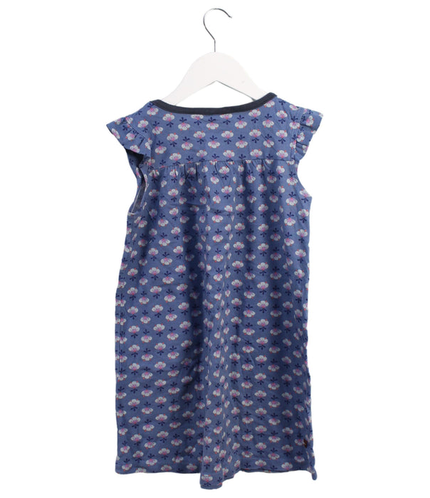 A Purple Sleeveless Dresses from Tea in size 5T for girl. (Back View)