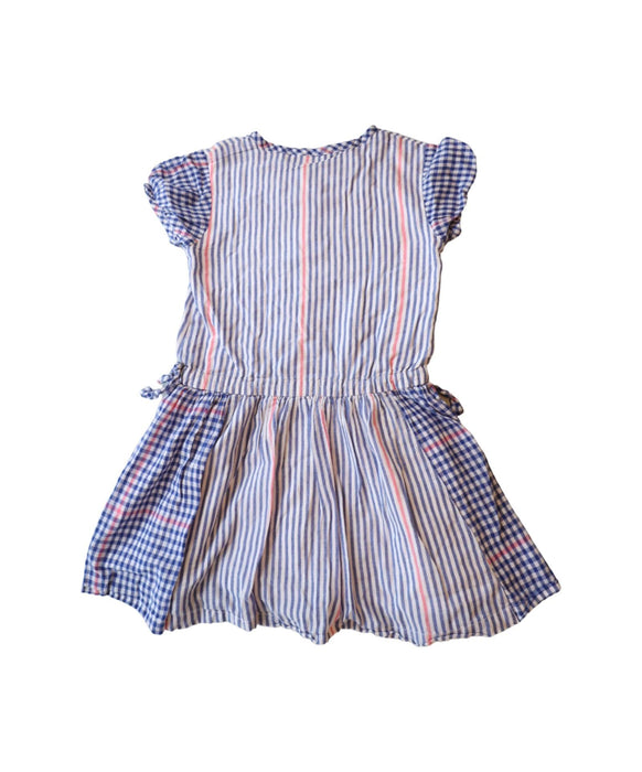 A Blue Short Sleeve Dresses from Hakka in size 5T for girl. (Back View)