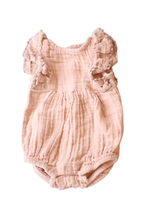 A Pink Short Sleeve Bodysuits from Jamie Kay in size 0-3M for girl. (Front View)