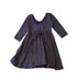 A Navy Long Sleeve Dresses from Alice + Ames in size 2T for girl. (Back View)