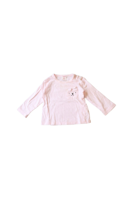 A Pink Long Sleeve Tops from Seed in size 3-6M for girl. (Front View)