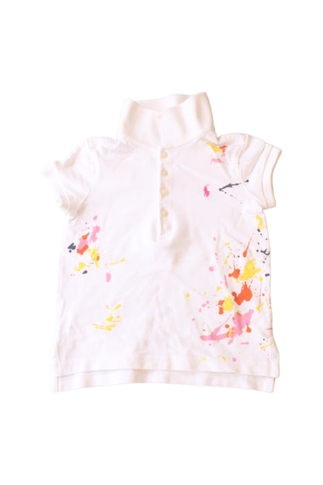 A White Short Sleeve Polos from Polo Ralph Lauren in size 4T for girl. (Front View)