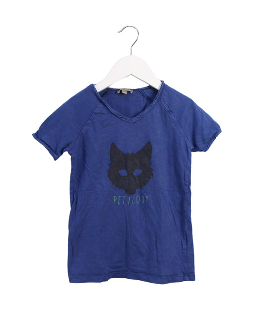 A Blue Short Sleeve Tops from Emile et Ida in size 6T for girl. (Front View)