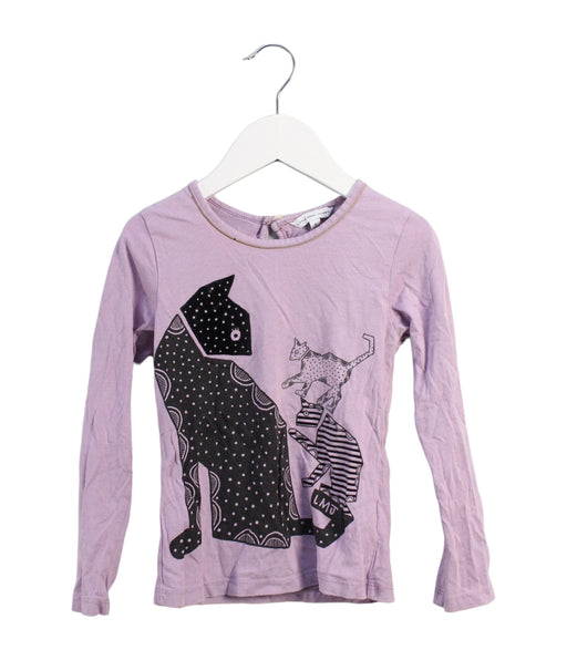 A Purple Long Sleeve Tops from Little Marc Jacobs in size 6T for girl. (Front View)