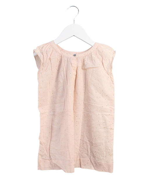 A Peach Short Sleeve Dresses from Velveteen in size 4T for girl. (Front View)