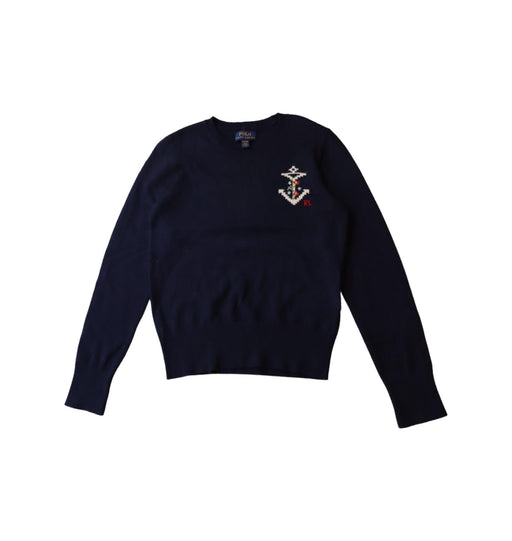 A Navy Knit Sweaters from Polo Ralph Lauren in size 8Y for boy. (Front View)