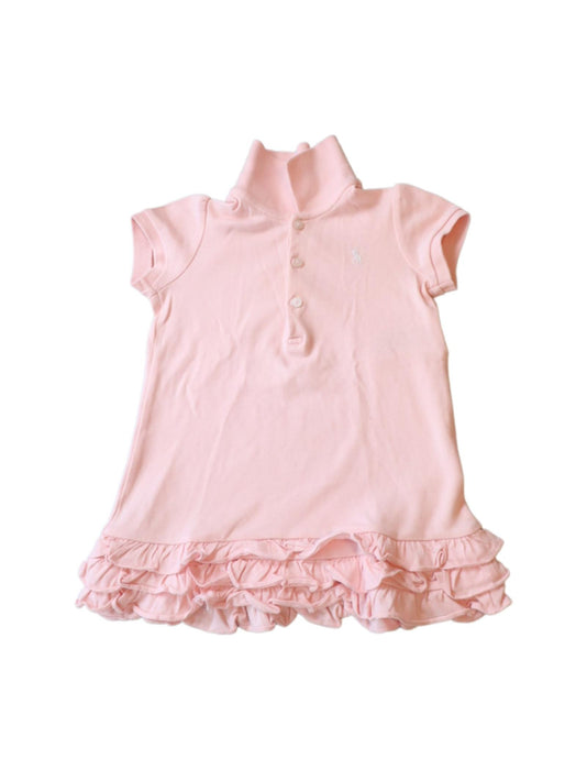 A Pink Short Sleeve Dresses from Ralph Lauren in size 6-12M for girl. (Front View)