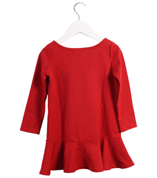 A Red Long Sleeve Dresses from Polo Ralph Lauren in size 3T for girl. (Back View)