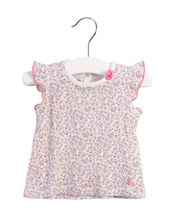 A Pink Short Sleeve Tops from Petit Bateau in size 3-6M for girl. (Front View)