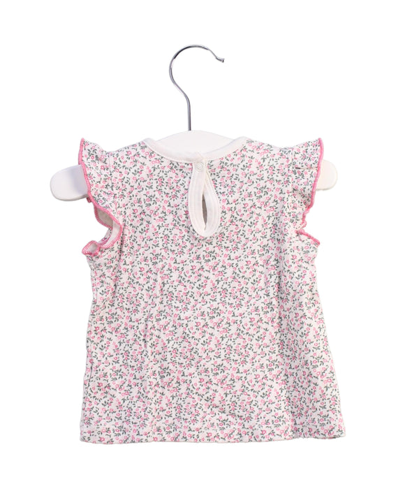 A Pink Short Sleeve Tops from Petit Bateau in size 3-6M for girl. (Back View)