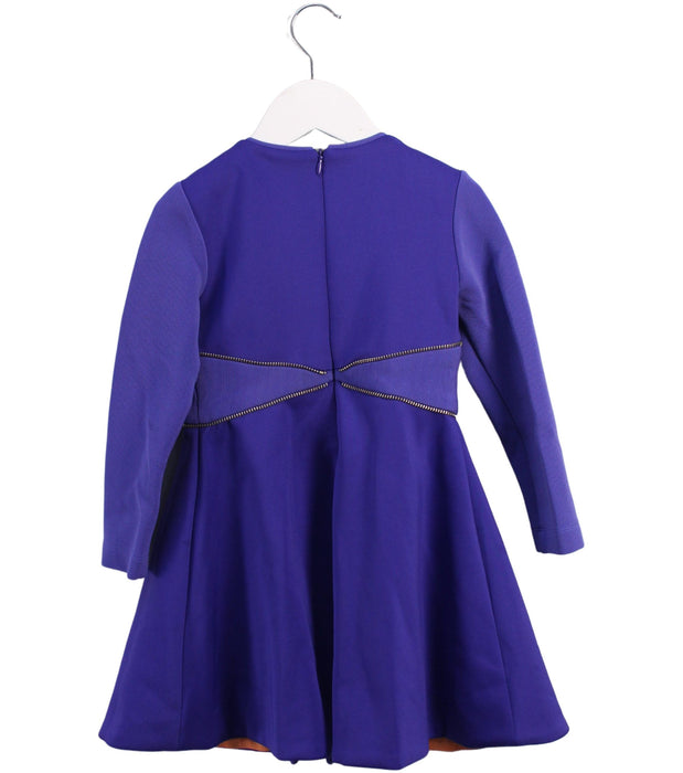 A Purple Long Sleeve Dresses from ValMax in size 4T for girl. (Back View)