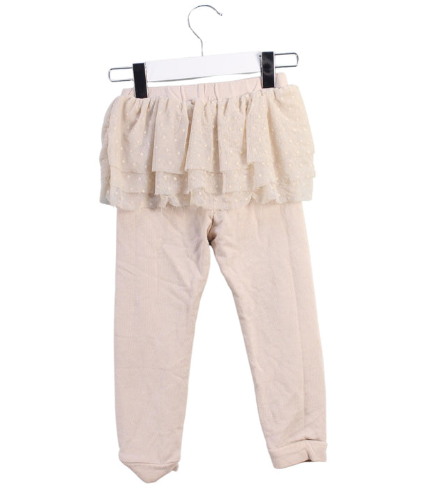 A Beige Leggings from Lil' Lemons in size 6T for girl. (Back View)