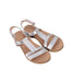 A Silver Sandals from Jacadi in size 5T for girl. (Front View)