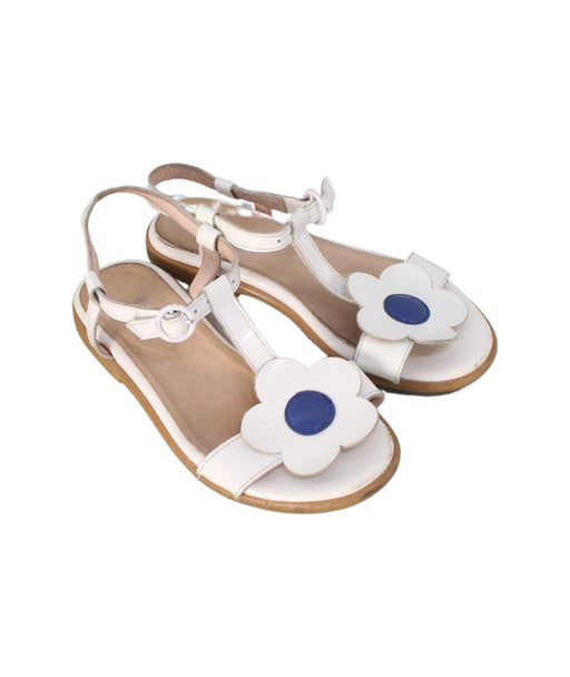 A White Sandals from Jacadi in size 5T for girl. (Front View)