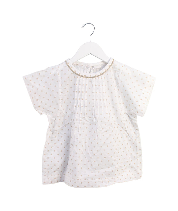 A White Short Sleeve Tops from Crewcuts in size 6T for girl. (Front View)