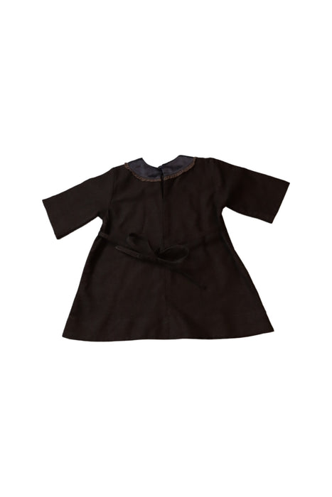 A Brown Long Sleeve Dresses from Caramel Baby & Child in size 6-12M for girl. (Back View)