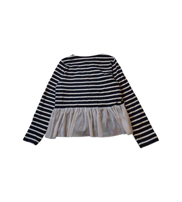 A Navy Long Sleeve Tops from Petit Bateau in size 10Y for girl. (Back View)