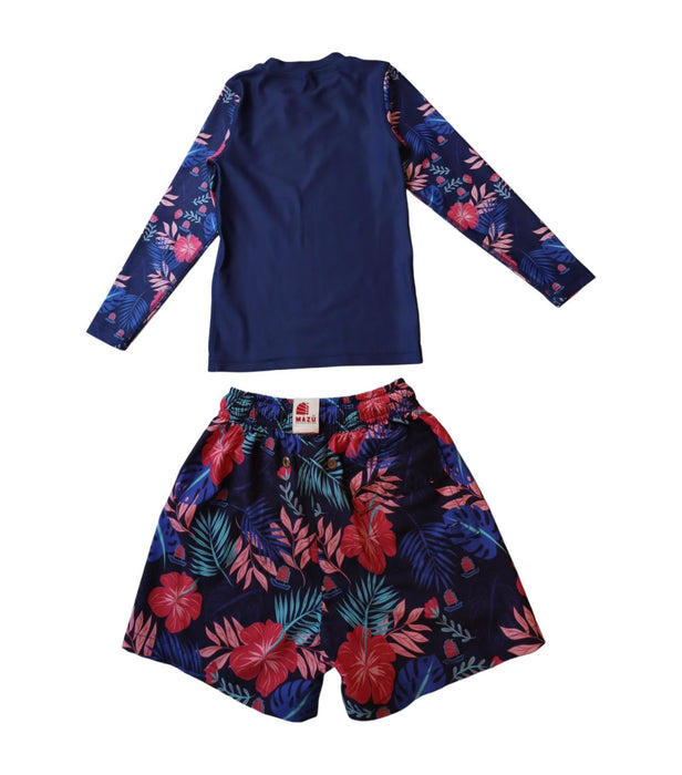A Navy Swim Sets from Mazu in size 5T for boy. (Back View)