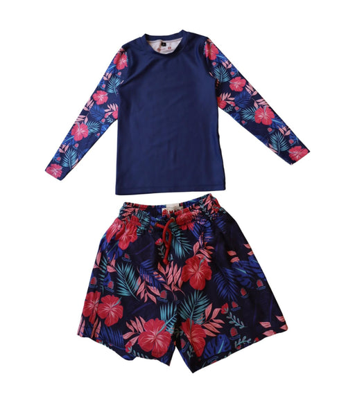 A Navy Swim Sets from Mazu in size 5T for boy. (Front View)
