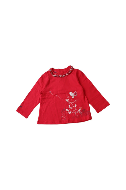 A Pink Long Sleeve Tops from La Compagnie des Petits in size 6-12M for girl. (Front View)